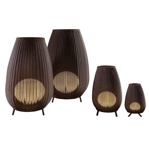Bover Amphora LED-terrasselampe, brun rattan