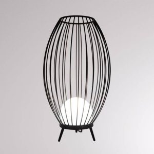 Boho udendørs gulvlampe, IP54, med burskærm