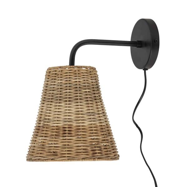 BLOOMINGVILLE Thed væglampe - natur rattan og jern