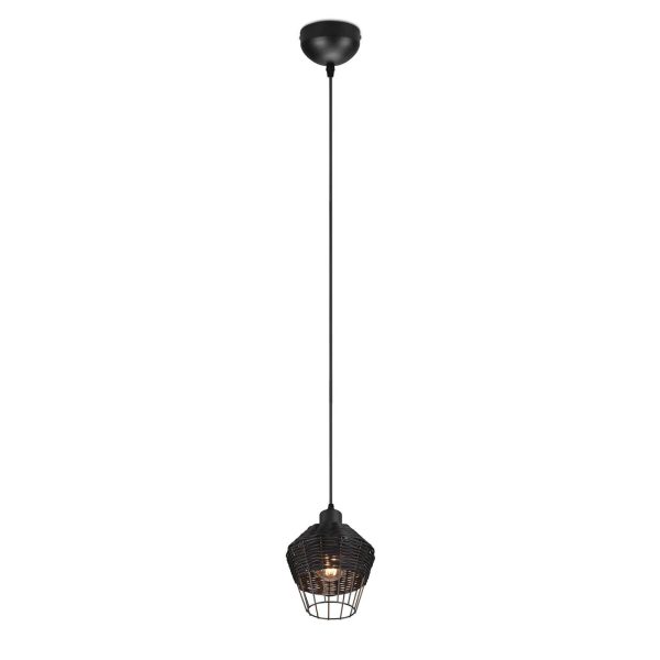 Borka hængelampe, 1 lyskilde, Ø 17,5 cm, sort