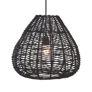 PR Home Adelle hængelampe af rattan, sort, Ø43cm
