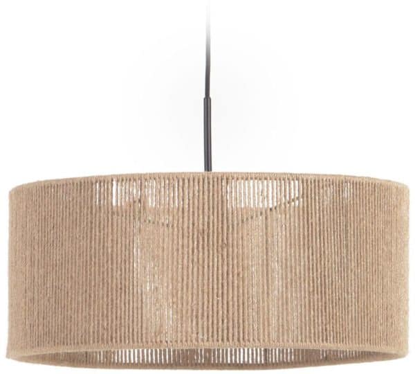 Crista, Pendel lampe, rustik, naturlige fibre by Laforma (H: 19,5 cm. x B: 47 cm. x L: 47 cm., Natur)
