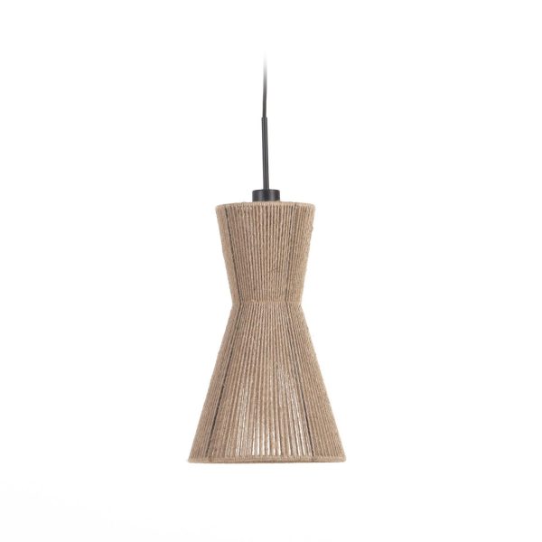 KAVE HOME Crista loftlampe, rund - natur jute og jern (Ø24,5)