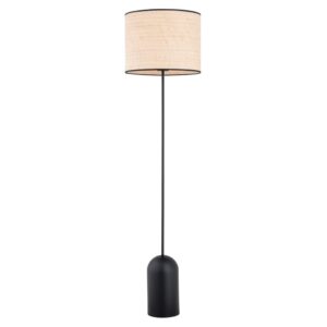 Aspen LP1 Sort/Rattan gulvlampe - Ø35 cm, E27, 230V, uden lyskilde