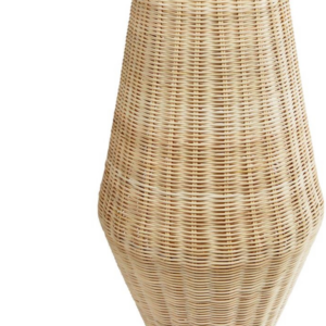 Bordlampe Kave Home Kamaria håndvævet rattan og metal, rustik kolonial stil, Ø30 cm H70 cm, natur