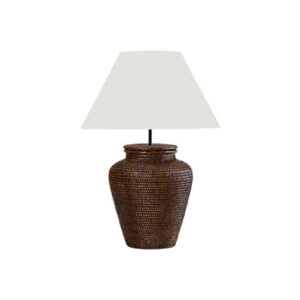 Cognac bordlampe rattan S