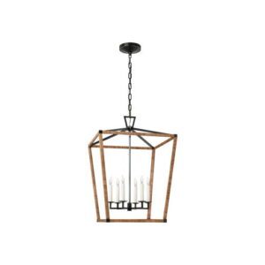 Darlana Wrapped Lantern Aged Iron/Rattan L