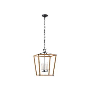 Darlana Wrapped Lantern Aged Iron/Rattan M