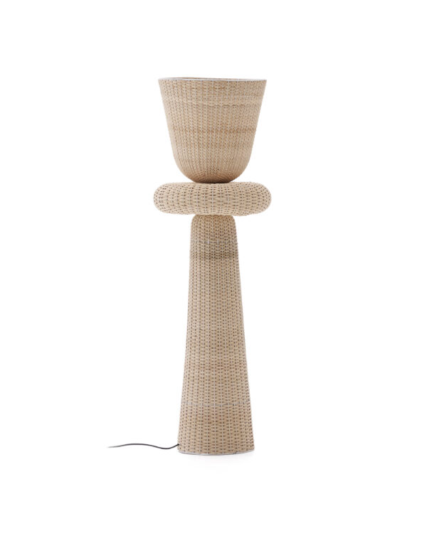 KAVE HOME Neuda gulvlampe i rattan med let finish