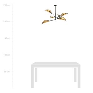 Lotus 6 Sort/Rattan loftslampe - Ø12 cm, E14, 230V, uden lyskilde
