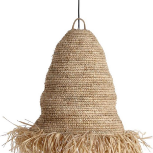 Pendellampe Kave Home Shianne hængelampe, håndflettet raffia rattan Ø42 natur, kolonialstil