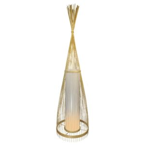 Træ-gulvlampe E27 - Rattan Lampeskærm, Ø400*1000mm