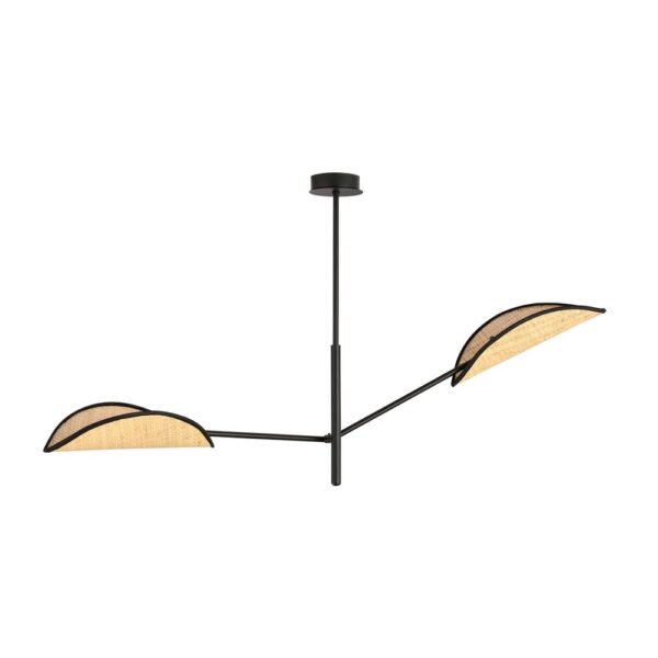 Vene 2 Sort/Rattan loftslampe - Ø12 cm, E14, 230V, uden lyskilde