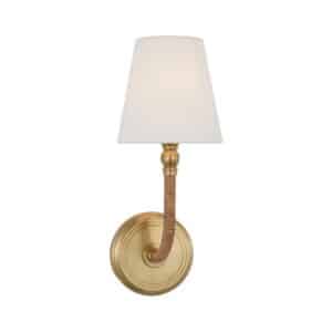 Basden Medium Sconce Antique-Burnished Brass/Natural Rattan