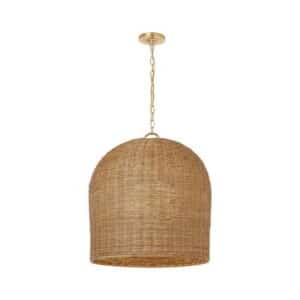 Nancy 25" Woven Hanging Shade Soft Brass
