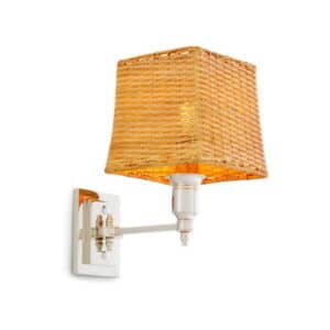 Wall Lamp Lexington Single Nickel/Rattan