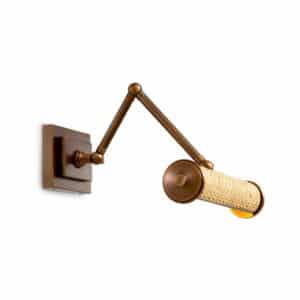 Wall Lamp Luca Antique brass finish/rattan S