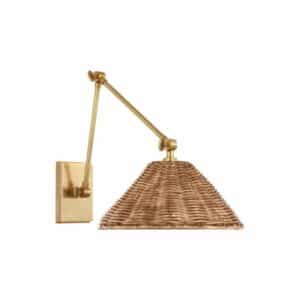 Wimberley Double Library Wall Light Brass