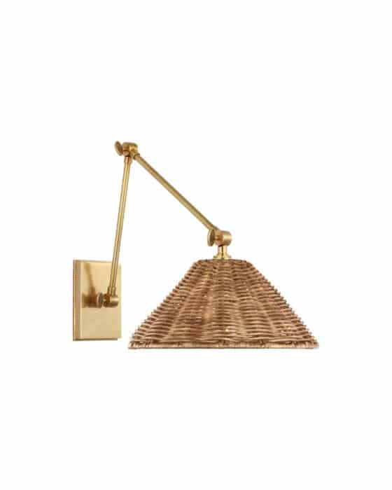 Wimberley Double Library Wall Light Brass