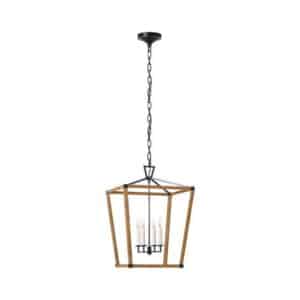 Darlana Wrapped Lantern Rattan / Black