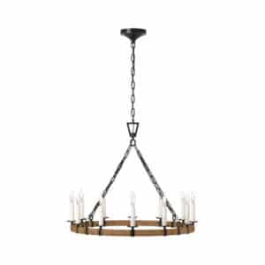 Darlana Wrapped Ring Chandelier Rattan / Black