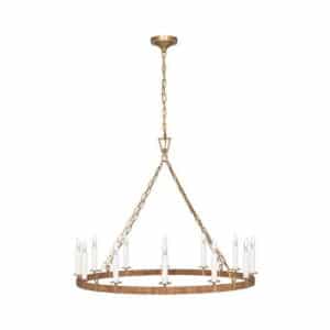 Darlana Wrapped Ring Chandelier rattan / antique brass