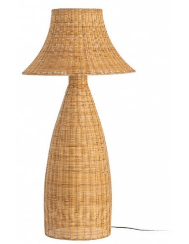 Gulvlampe i metal og rattan H118,5 cm 1 x E27 - Natur