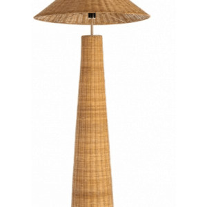 Gulvlampe i metal og rattan H147 cm 1 x E27 - Natur