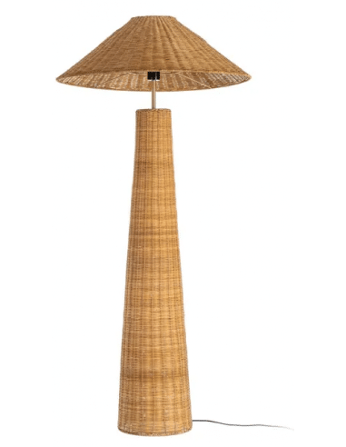 Gulvlampe i metal og rattan H147 cm 1 x E27 - Natur
