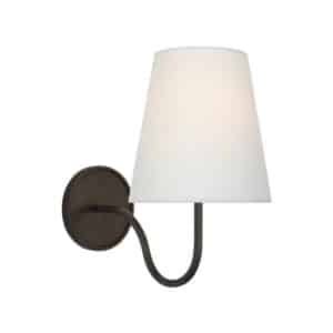 Lyndsie Small Sconce Aged Iron/Linen Shade