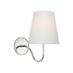 Lyndsie Small Sconce Polished Nickel/Linen
