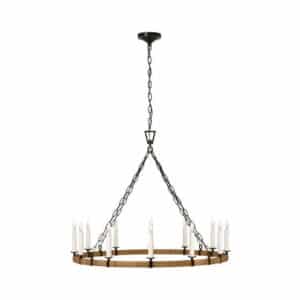 Darlana Wrapped Ring Chandelier Rattan / Black