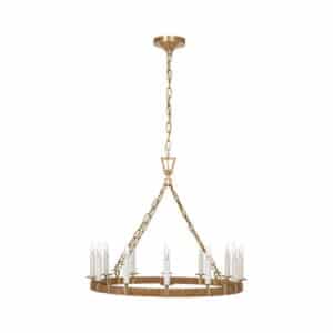 Darlana Wrapped Ring Chandelier rattan / antique brass
