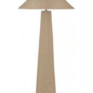 PLOM Udendørs gulvlampe i aluminium og syntetisk rattan H145 cm 1 x E27 - Lysebrun