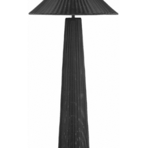 PLOM Udendørs gulvlampe i aluminium og syntetisk rattan H145 cm 1 x E27 - Sort