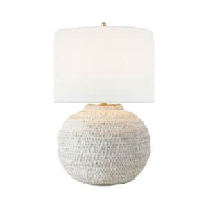 Avedon Small Table Lamp White Rattan