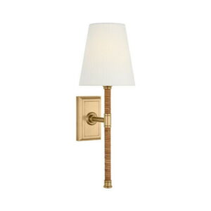 Basden 16" Tail Sconce Antique-Burnished Brass/Natural Rattan
