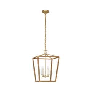 Darlana Wrapped Lantern Rattan / Antique Brass