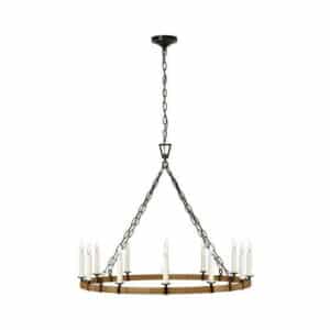 Darlana Wrapped Ring Chandelier Rattan / Black