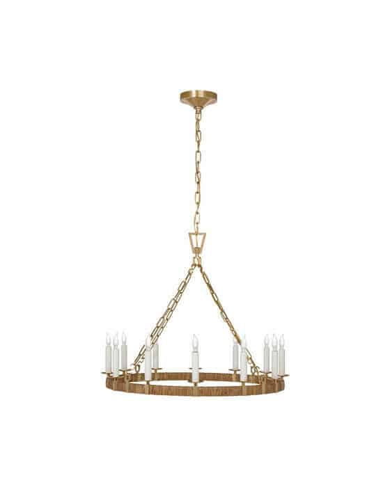 Darlana Wrapped Ring Chandelier rattan / antique brass
