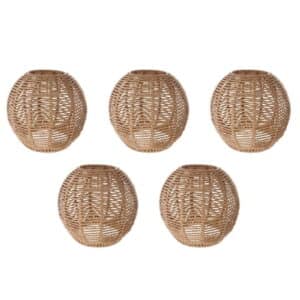 5X Rattan Lamp Cover Handmade Woven Chandelier Retro Lampshade Homestay Lampshade Decorative Chandelier