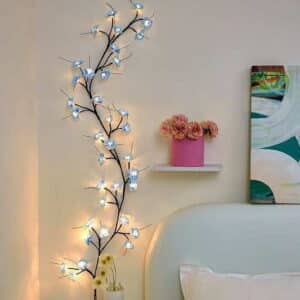 Amzcrzy Rattans Lamps Led Rattan Lights Branches Simulation Arrangement Indoor Decoration Romantic Ambient Lighting Bedroom Wall Modeling Lights Ornam