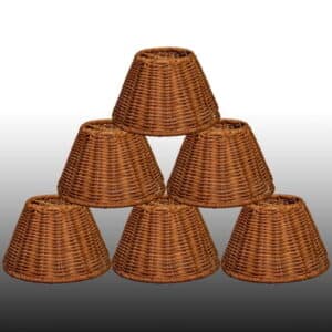 Chandelier Shades Set of 6 Small Rattan Lamp Shades Clip on Bulb boho Lamp Shades Replacement Traditional Shades for Antique Floor Lamp Chandeliers Wall Sconces