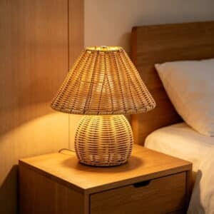Kttectoa Lamp Portable Rattan Lamp Rechargeable 9 Inch Decor for Home Office Garden Indoor Outdoor