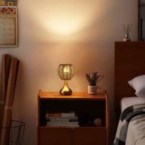 Rattan Lamp Shade Handmade Woven Chandelier Cover Retro Pendant Light Shade for Ceiling Fixture Replacement Home Decor for Living Room Bedroom 5.90X5.90X5.51 in