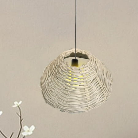 Rattan Lamp Shade Hanging Light Cover Chandelier Shades Pendant Lamp Shades Woven Lampshade for Dining Room Home Bedroom Decoration