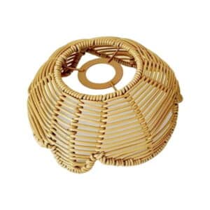 Rattan Lamp Shade Lotus Shape Chandelier Lamp Cover Rustic Ceiling Light Fixture Cover Handmade Creative Woven Lampshade for Bedroom Living Room Restaurant Hallway Decoration Brown