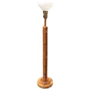 Restored 8-strand Rattan Lamp W/ Stepped Base