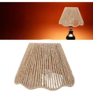 Tao Tao Small Rattan Lamp Shade - Boho Woven Drum Lampshade Rope Design for Table Floor Lamp (Natural)